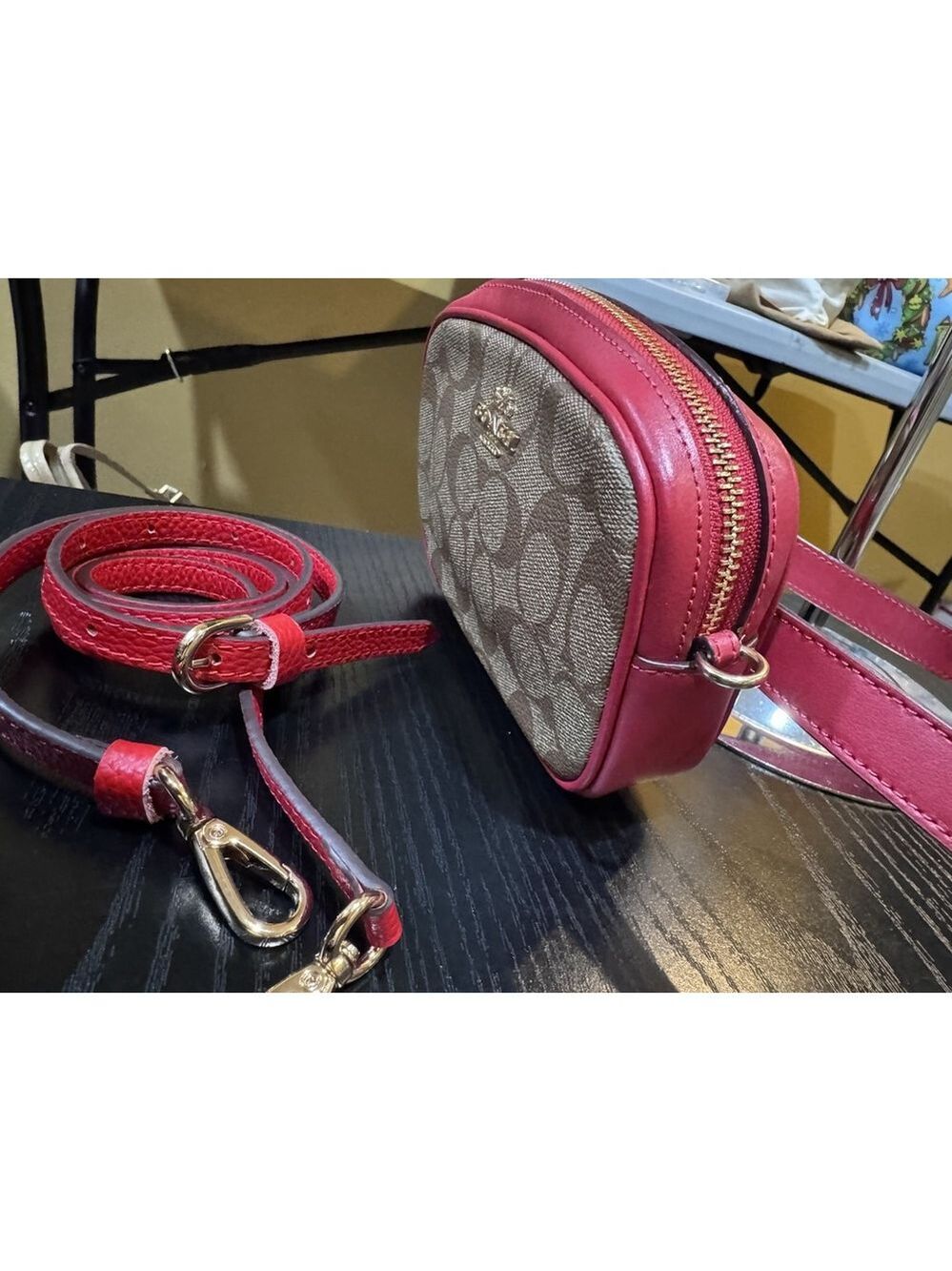 Coach Convertible Belt Bag in Signature Canvas Red - Picture 3 of 12
